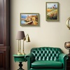 image:imageGolden State Art8x12 Ornate Picture FrameReal Glass FrontBlack Gold  Includes buildin buttons and hangersInner bead trim design8x12 Decorative photo frameWall mountMuted Green Gold