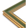 image:imageGolden State Art8x12 Ornate Picture FrameReal Glass FrontBlack Gold  Includes buildin buttons and hangersInner bead trim design8x12 Decorative photo frameWall mountMuted Green Gold