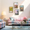 image:imageGolden State Art8x12 Ornate Picture FrameReal Glass FrontBlack Gold  Includes buildin buttons and hangersInner bead trim design8x12 Decorative photo frameWall mountDistressed Blue Gold