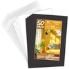 image:imagePack of 100 5x7 BLACK Picture Mats Mattes with White Core Bevel Cut for 4x6 Photo  Back  Bags  Acid Free Mattes with White Core Bevel Cut for 4x6 Photos  35x55 Opening Size Full Mat SetsBlack