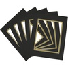 image:imageGolden State Art 5 Pack Double mat 11x14 for 8x10 Photo Black Over Black  AcidFree PreCutMat 75x95 Opening White Core Bevel Cut 8 Ply Double Mat adds elegant depth to framed photos and artworkBlack Over Old Gold