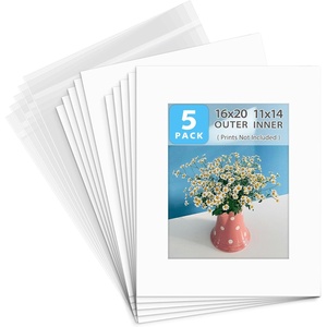 image:imageGolden State Art 10 Pack 16x20 Mat for 11x14 Pictures with Backing amp Bags  Black Color AcidFree PreCut 105x135 Opening for 11x14 Pictures amp Prints White Core Bevel Cut Mattes SetsWhite