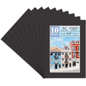 image:imageGolden State Art 10 Pack 8x10 White Picture Mat for 5x7 Photos  White Core Bevel Edge Acid Free 4ply Thick Framing Picture MatsBlack