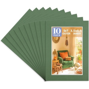 image:imageGolden State Art 10 Pack AcidFree Picture Mat 11x14 for 8x10 China Red  Colored Photo Mat PreCut 75x95 Opening 4Ply Thick White Core Bevel Cut Great for Frames Artwork Prints PicturesBasque Green