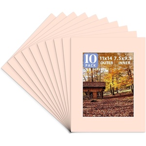 image:imageGolden State Art 10 Pack AcidFree Picture Mat 11x14 for 8x10 China Red  Colored Photo Mat PreCut 75x95 Opening 4Ply Thick White Core Bevel Cut Great for Frames Artwork Prints PicturesPink