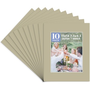 image:imageGolden State Art 10 Pack AcidFree Picture Mat 11x14 for 8x10 China Red  Colored Photo Mat PreCut 75x95 Opening 4Ply Thick White Core Bevel Cut Great for Frames Artwork Prints PicturesMiddle Gray