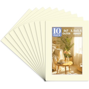 image:imageGolden State Art 10 Pack AcidFree Picture Mat 11x14 for 8x10 China Red  Colored Photo Mat PreCut 75x95 Opening 4Ply Thick White Core Bevel Cut Great for Frames Artwork Prints PicturesIvory Yellow