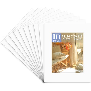 image:imageGolden State Art 10 Pack AcidFree Picture Mat 11x14 for 8x10 China Red  Colored Photo Mat PreCut 75x95 Opening 4Ply Thick White Core Bevel Cut Great for Frames Artwork Prints PicturesWhite