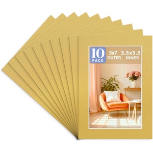 image:imageGolden State Art 10 Pack AcidFree Picture Mat 11x14 for 8x10 China Red  Colored Photo Mat PreCut 75x95 Opening 4Ply Thick White Core Bevel Cut Great for Frames Artwork Prints PicturesOld Gold