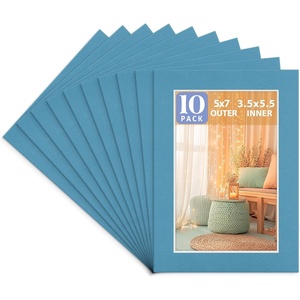 image:imageGolden State Art 10 Pack AcidFree Picture Mat 11x14 for 8x10 China Red  Colored Photo Mat PreCut 75x95 Opening 4Ply Thick White Core Bevel Cut Great for Frames Artwork Prints PicturesDynamic Blue