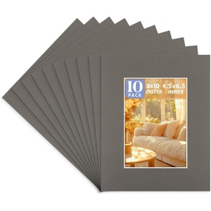 image:imageGolden State Art 10 Pack AcidFree Picture Mat 11x14 for 8x10 China Red  Colored Photo Mat PreCut 75x95 Opening 4Ply Thick White Core Bevel Cut Great for Frames Artwork Prints PicturesTaupe Gray