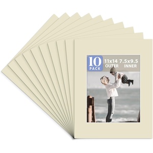 image:imageGolden State Art 10 Pack AcidFree Picture Mat 11x14 for 8x10 Mauve Purple  Colored Photo Mat PreCut 75x95 Opening 4Ply Thick White Core Bevel Cut Great for Frames Artwork Prints PicturesLight Tan