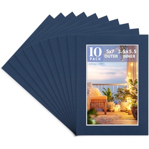 image:imageGolden State Art 10 Pack AcidFree Picture Mat 11x14 for 8x10 Mauve Purple  Colored Photo Mat PreCut 75x95 Opening 4Ply Thick White Core Bevel Cut Great for Frames Artwork Prints PicturesDignity Blue