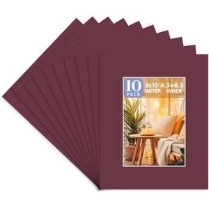 image:imageGolden State Art 10 Pack AcidFree Picture Mat 11x14 for 8x10 Mauve Purple  Colored Photo Mat PreCut 75x95 Opening 4Ply Thick White Core Bevel Cut Great for Frames Artwork Prints PicturesMaroon
