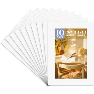 image:imageGolden State Art 10 Pack AcidFree Picture Mat 11x14 for 8x10 Mauve Purple  Colored Photo Mat PreCut 75x95 Opening 4Ply Thick White Core Bevel Cut Great for Frames Artwork Prints PicturesOff White