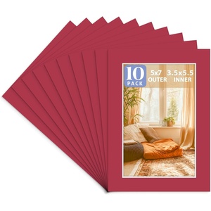 image:imageGolden State Art 10 Pack AcidFree Picture Mat 11x14 for 8x10 Mauve Purple  Colored Photo Mat PreCut 75x95 Opening 4Ply Thick White Core Bevel Cut Great for Frames Artwork Prints PicturesChina Red