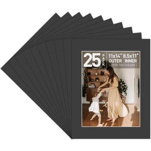 image:imageGolden State Art 10 Pack Black PreCut 11x14 Picture Mat for 85x11 Photo  Acid Free Photo Mat with 8x105 inch Opening White Core High Premier Bevel Cut Mattes11x14 for 85x11  25Pack Black Mats