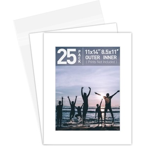 image:imageGolden State Art 10 Pack White 11x14 Mat for 85x11 PhotoBackingsBags  PreCut Mats with 8x105 inch Opening Fit 85x11 Picture Acid Free White Core High Premier Bevel Cut Mattes Sets25 Complete Set