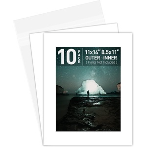 image:imageGolden State Art 10 Pack White 11x14 Mat for 85x11 PhotoBackingsBags  PreCut Mats with 8x105 inch Opening Fit 85x11 Picture Acid Free White Core High Premier Bevel Cut Mattes Sets10 Complete Set
