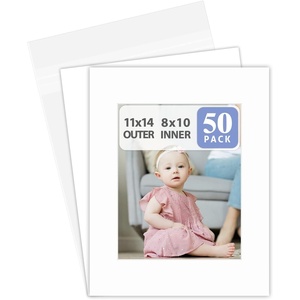 image:imageGolden State Art 10 Pack White Picture Mat 11x14 For 8x10 with BakcingBags  AcidFree PreCut 4PlyBevel Cut White Core 75x95 Opening for 8x10 PrintPhotosPictures and Artwork11 x 14 50Pack Complete Set