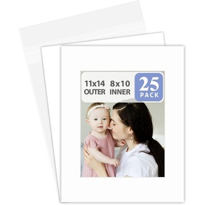 image:imageGolden State Art 10 Pack White Picture Mat 11x14 For 8x10 with BakcingBags  AcidFree PreCut 4PlyBevel Cut White Core 75x95 Opening for 8x10 PrintPhotosPictures and Artwork11 x 14 25Pack Full Set White