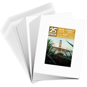 image:imageGolden State Art 20 Pack 8x10 White Picture Mats for 5x7 Pictures  Acid Free White Core Bevel Cut Picture Matting with 45 x 65 Opening for 5x7 Photos25 Set Combo 8x10
