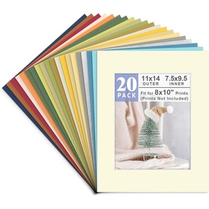 image:imageGolden State Art 20 Pack Mixed Color Photo Mats 11x14 for 8x10 Mats Only  AcidFree PreCut75x95 Opening 4Ply Bevel Cut White Core Photo Matte Matting11x14 Pack of 20 Mix Colors Mats