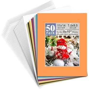image:imageGolden State Art 20 Pack Mixed Color Photo Mats 11x14 for 8x10 Mats Only  AcidFree PreCut75x95 Opening 4Ply Bevel Cut White Core Photo Matte Matting11x14 Pack of 50 Mix Colors Complete Set
