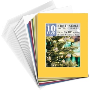 image:imageGolden State Art 20 Pack Mixed Color Photo Mats 11x14 for 8x10 Mats Only  AcidFree PreCut75x95 Opening 4Ply Bevel Cut White Core Photo Matte Matting11x14 Pack of 10 Mix Colors Complete Set
