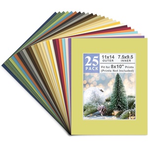image:imageGolden State Art 20 Pack Mixed Color Photo Mats 11x14 for 8x10 Mats Only  AcidFree PreCut75x95 Opening 4Ply Bevel Cut White Core Photo Matte Matting11x14 Pack of 25 Mix Colors Mats