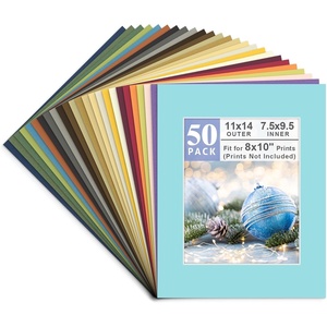 image:imageGolden State Art 20 Pack Mixed Color Photo Mats 11x14 for 8x10 Mats Only  AcidFree PreCut75x95 Opening 4Ply Bevel Cut White Core Photo Matte Matting11x14 Pack of 50 Mix Colors Mats