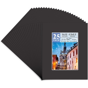 image:imageGolden State Art 25 Pack Black PreCut 8x10 Picture Mat for 5x7 Photo  AcidFree White Core Bevel Cut Frame Mattes with 45x65 inch Opening for 5x7 Prints Pictures Artworks8 x 10 Pack of 25 Black Mat