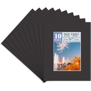 image:imageGolden State Art 25 Pack Black PreCut 8x10 Picture Mat for 5x7 Photo  AcidFree White Core Bevel Cut Frame Mattes with 45x65 inch Opening for 5x7 Prints Pictures Artworks8 x 10 Pack of 10 Black Mat
