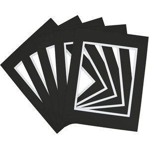 image:imageGolden State Art 5 Pack Double mat 11x14 for 8x10 Photo Black Over Black  AcidFree PreCutMat 75x95 Opening White Core Bevel Cut 8 Ply Double Mat adds elegant depth to framed photos and artworkBlack Over White