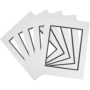 image:imageGolden State Art 5 Pack Double mat 11x14 for 8x10 Photo Black Over Black  AcidFree PreCutMat 75x95 Opening White Core Bevel Cut 8 Ply Double Mat adds elegant depth to framed photos and artworkWhite Over Black