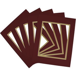 image:imageGolden State Art 5 Pack Double mat 11x14 for 8x10 Photo Black Over Black  AcidFree PreCutMat 75x95 Opening White Core Bevel Cut 8 Ply Double Mat adds elegant depth to framed photos and artworkMaroon Over Old Gold