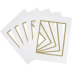 image:imageGolden State Art 5 Pack Double mat 11x14 for 8x10 Photo Black Over Black  AcidFree PreCutMat 75x95 Opening White Core Bevel Cut 8 Ply Double Mat adds elegant depth to framed photos and artworkOff White Over Old Gold