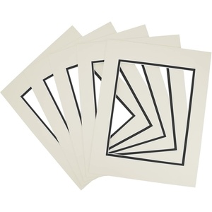 image:imageGolden State Art 5 Pack Double mat 11x14 for 8x10 Photo Black Over Black  AcidFree PreCutMat 75x95 Opening White Core Bevel Cut 8 Ply Double Mat adds elegant depth to framed photos and artworkLight Gray Over Black