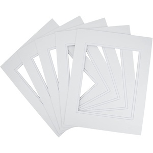 image:imageGolden State Art 5 Pack Double mat 11x14 for 8x10 Photo Black Over Black  AcidFree PreCutMat 75x95 Opening White Core Bevel Cut 8 Ply Double Mat adds elegant depth to framed photos and artworkOff White Over Off White
