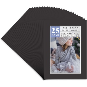 image:imageGolden State Art 50 Pack AcidFree Black 5x7 Picture Mat for 4x6 Photo  AcidFree PreCut 35x55 Opening 4Ply Bevel Cut Matte  White Core For 4x6 PrintsPictures and Artwork5 x 7 25Pack Black Mats