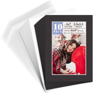 image:imageGolden State Art 50 Pack AcidFree Black 5x7 Picture Mat for 4x6 Photo  AcidFree PreCut 35x55 Opening 4Ply Bevel Cut Matte  White Core For 4x6 PrintsPictures and Artwork5 x 7 10Pack Complete Set