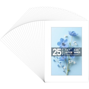 image:imageGolden State Art 50 Pack AcidFree White 5x7 Picture Mat for 4x6 Photo  AcidFreePreCut4Ply Bevel Cut With White Core For 4x6 PhotosPicturesPrintArtwork5x7 25Pack Mattes