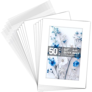 image:imageGolden State Art 50 Pack AcidFree White 5x7 Picture Mat for 4x6 Photo  AcidFreePreCut4Ply Bevel Cut With White Core For 4x6 PhotosPicturesPrintArtwork5x7 50Pack Full Set