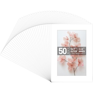 image:imageGolden State Art 50 Pack AcidFree White 5x7 Picture Mat for 4x6 Photo  AcidFreePreCut4Ply Bevel Cut With White Core For 4x6 PhotosPicturesPrintArtwork5x7 50Pack Mattes