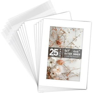 image:imageGolden State Art 50 Pack AcidFree White 5x7 Picture Mat for 4x6 Photo  AcidFreePreCut4Ply Bevel Cut With White Core For 4x6 PhotosPicturesPrintArtwork5x7 25Pack Full Set