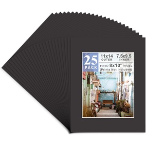 image:imageGolden State Art 50 Pack Black 11x14 Picture Mat for 8x10 PhotoBackingBag  AcidFree PreCut Mats with 75x95 Opening for 8x10 Prints White Core Bevel Cut Frame Mattes SetsMats Set 11x14 for 8x10
