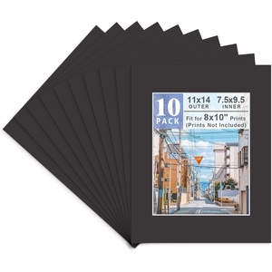 image:imageGolden State Art 50 Pack Black 11x14 Picture Mat for 8x10 PhotoBackingBag  AcidFree PreCut Mats with 75x95 Opening for 8x10 Prints White Core Bevel Cut Frame Mattes SetsMats Only 11x14 for 8x10