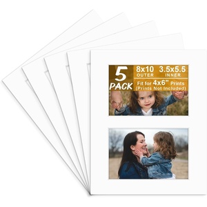 image:imageGolden State Art Black 8x10 Mats for Two 4x6 Pictures Pack of 5  Bevel Cut Mats for Two Photos AcidFree White Core for Photographs Prints Artworks  Great for Graduations FramesWhite