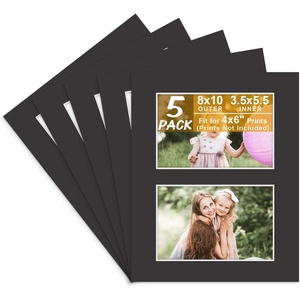 image:imageGolden State Art Black 8x10 Mats for Two 4x6 Pictures Pack of 5  Bevel Cut Mats for Two Photos AcidFree White Core for Photographs Prints Artworks  Great for Graduations FramesBlack