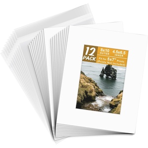image:imagePack of 100 5x7 BLACK Picture Mats Mattes with White Core Bevel Cut for 4x6 Photo  Back  Bags  Acid Free Mattes with White Core Bevel Cut for 4x6 Photos  35x55 Opening Size Full Mat SetsWhite
